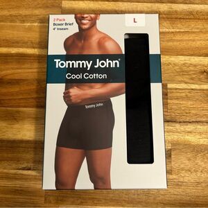 NWT Tommy John Cool Cotton Boxer Briefs Men’s Size Large 2 Pack‎ Black 4” Inseam